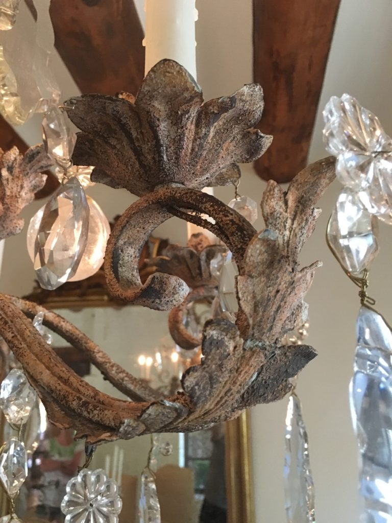Distressed Finish on Chandelier