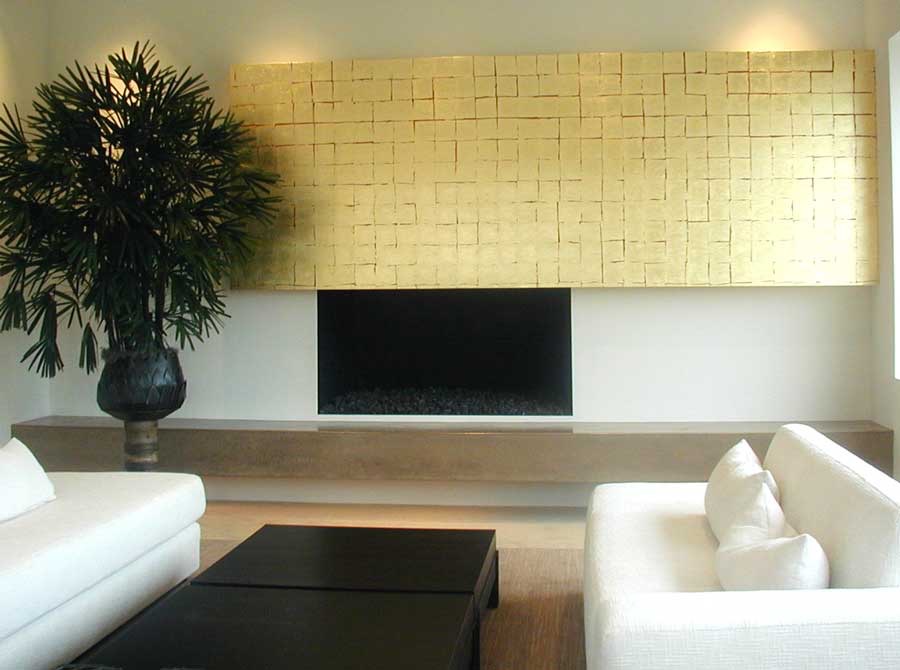 Gold Leaf Fireplace Face