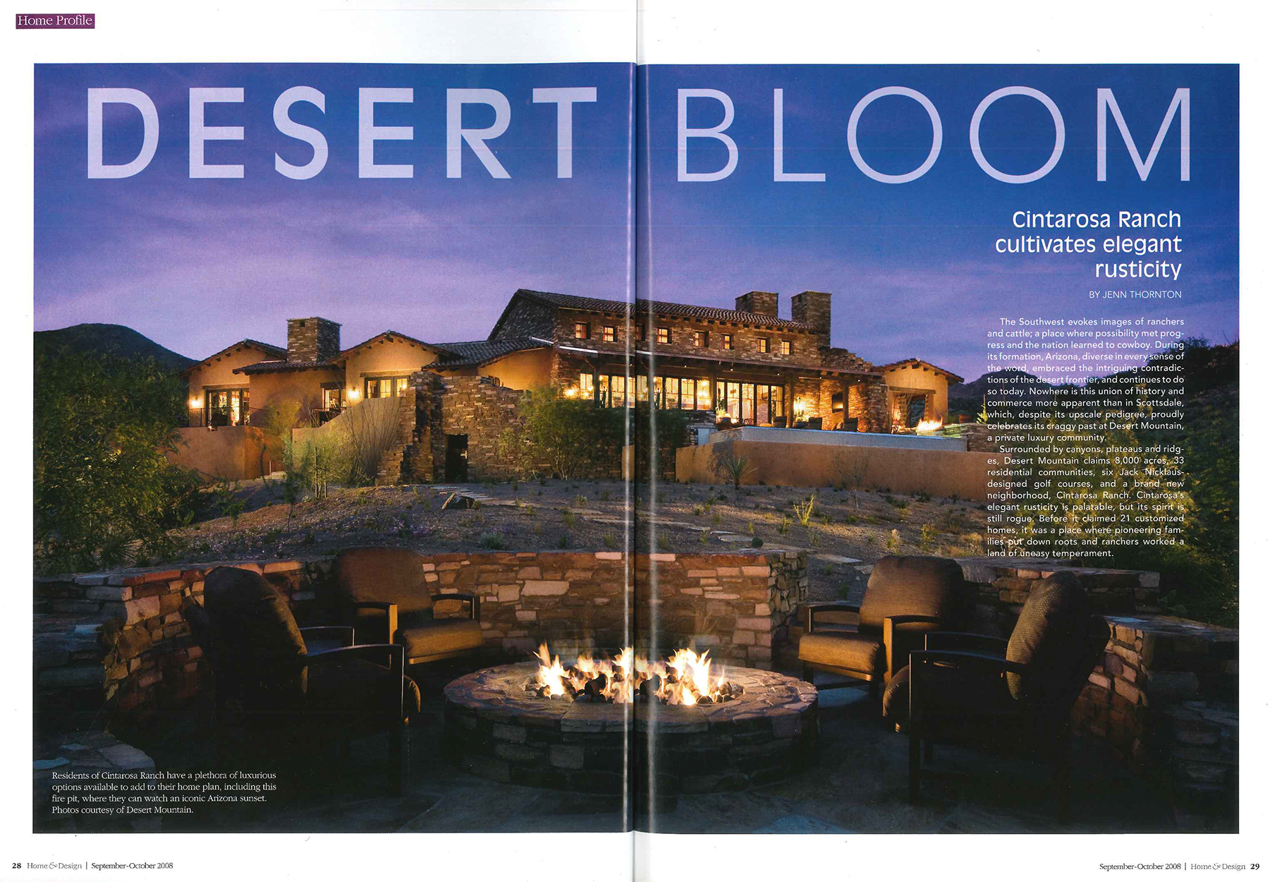 Arizona Home  & Design, Desert mountain article